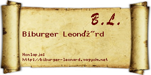 Biburger Leonárd névjegykártya